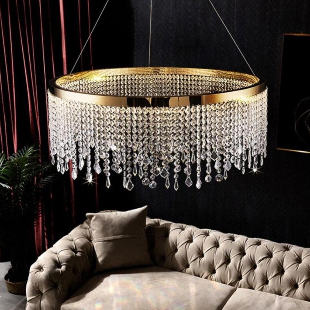 Modern Crystal Tassel Pendant Ring Crystal Chandelier