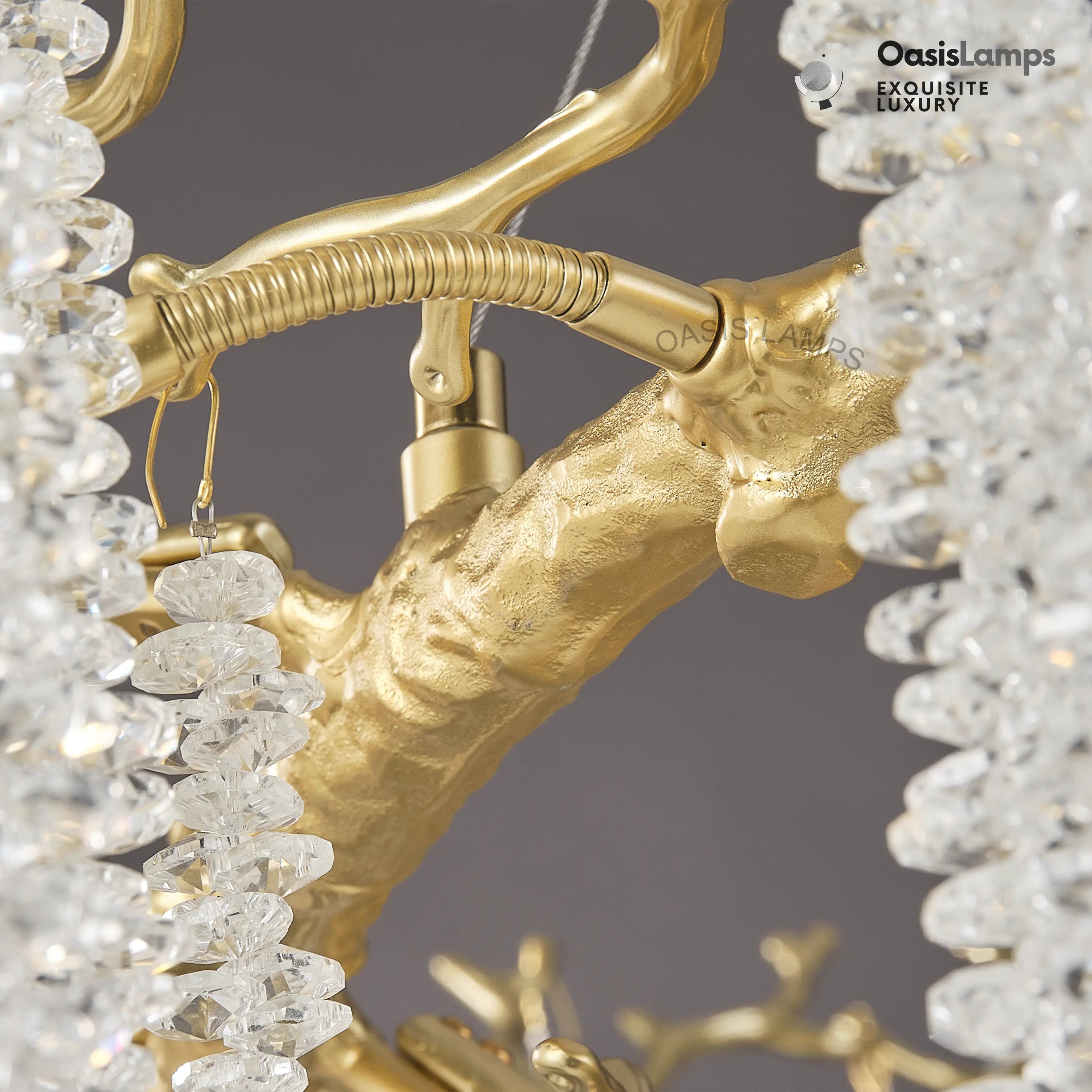 Snow Tree Branch Crystal Chandelier 30" 40"D#color_brass