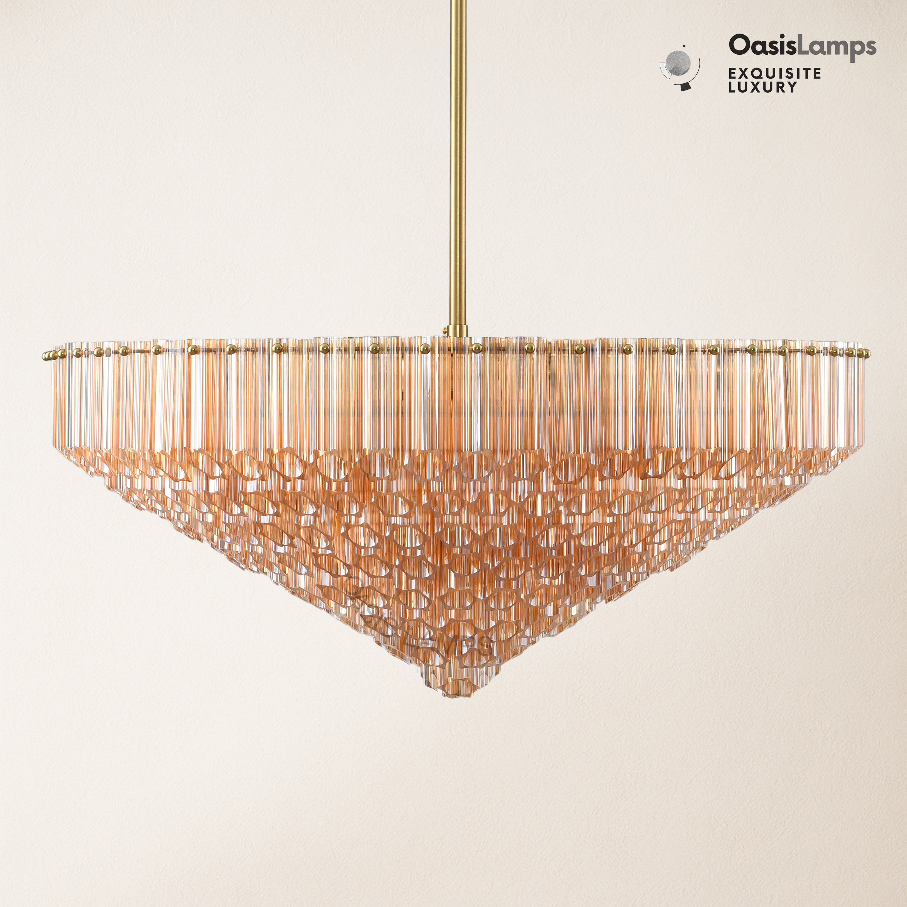 Ethereal Radiance Clear Amber Round Crystal Chandelier 14" 30"D#glass color_amber,size_30in