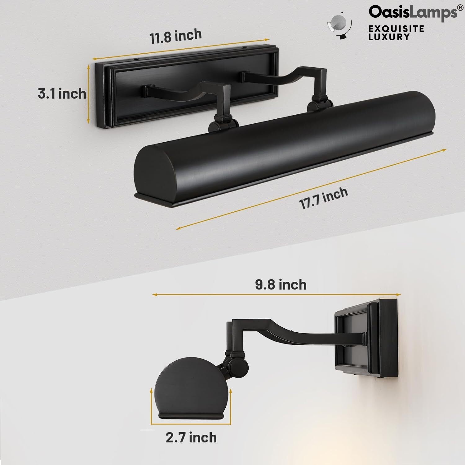 Galleria Brass/Bronze Picture Light 18" 24"#Color_Bronze,size_18"