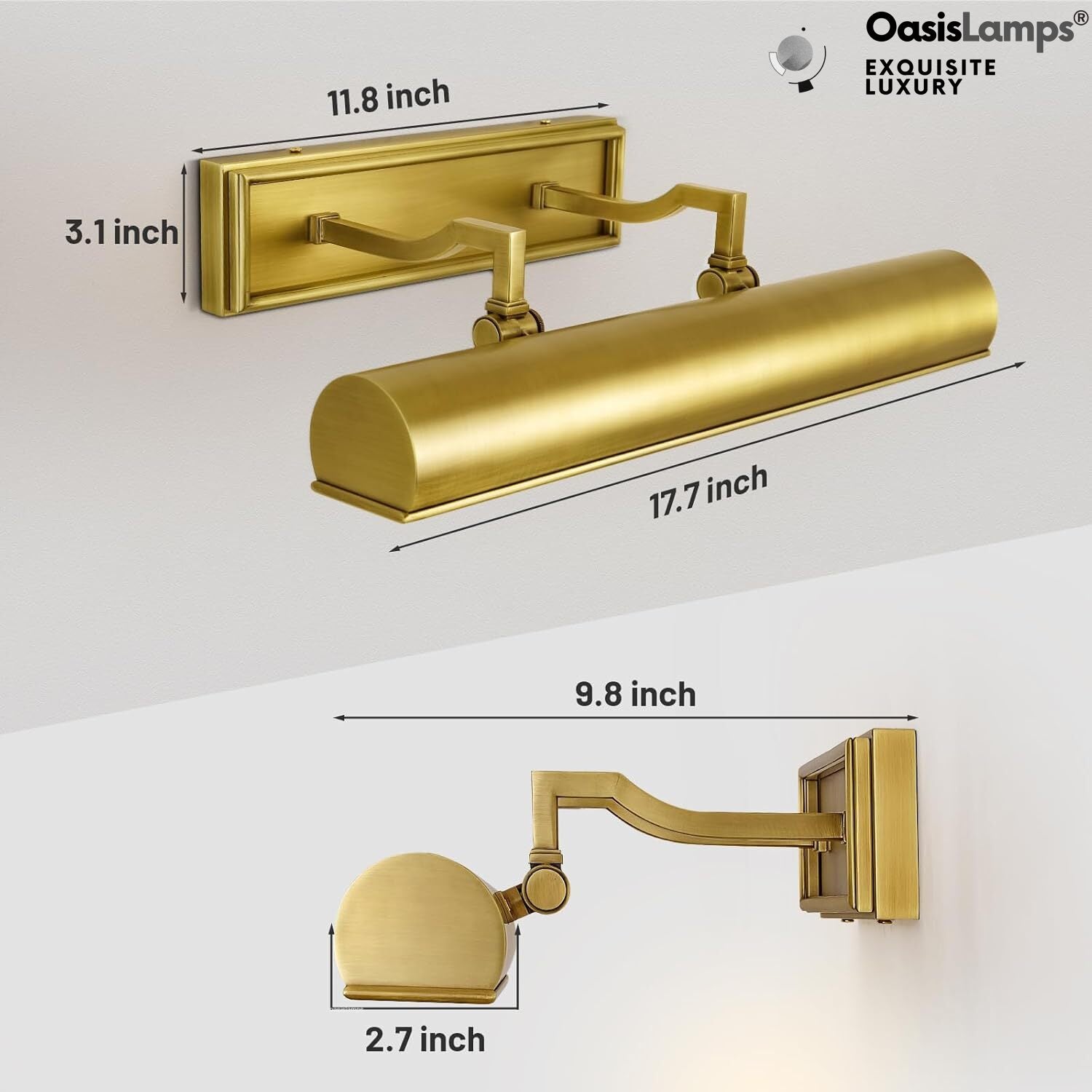 Galleria Brass/Bronze Picture Light 18" 24"#Color_Brass,size_18"