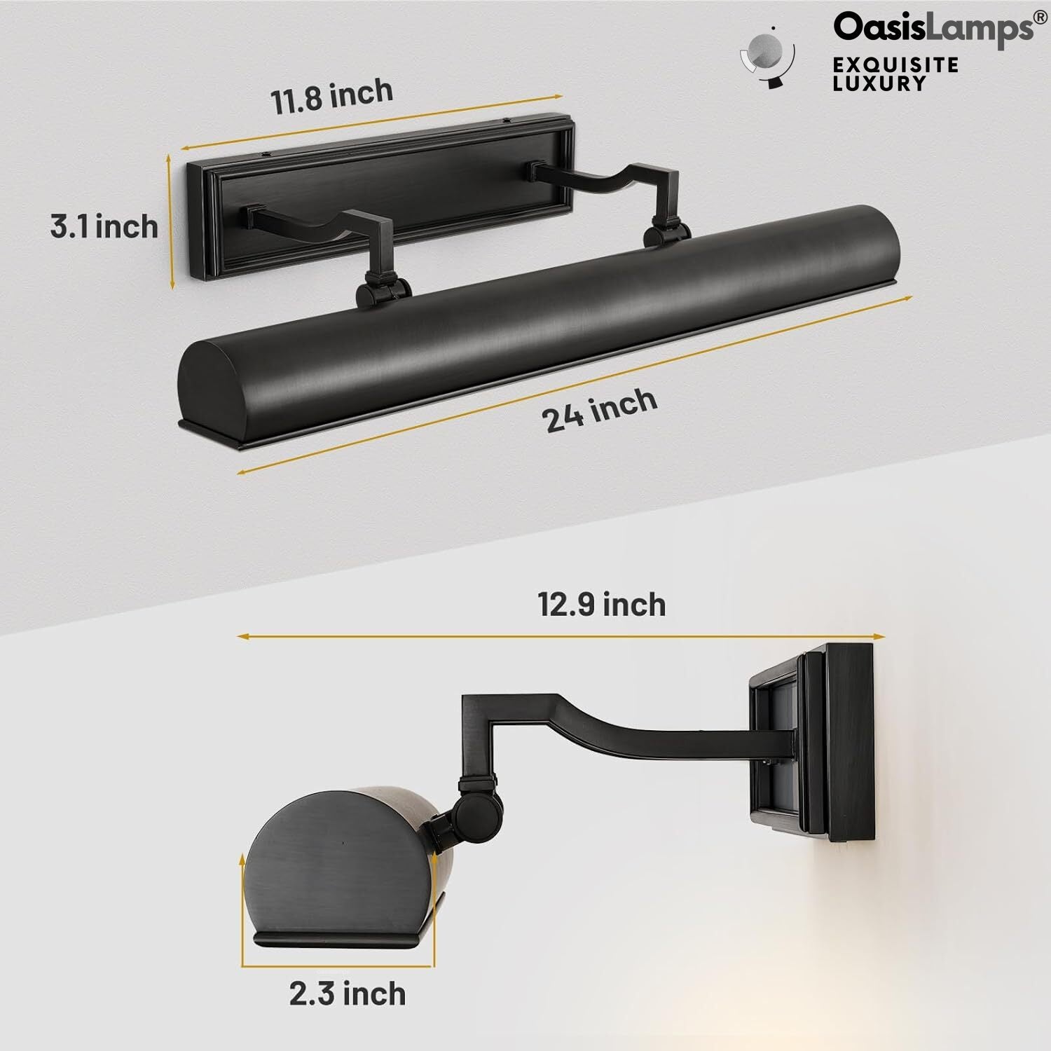 Galleria Brass/Bronze Picture Light 18" 24"#Color_Bronze,size_24"