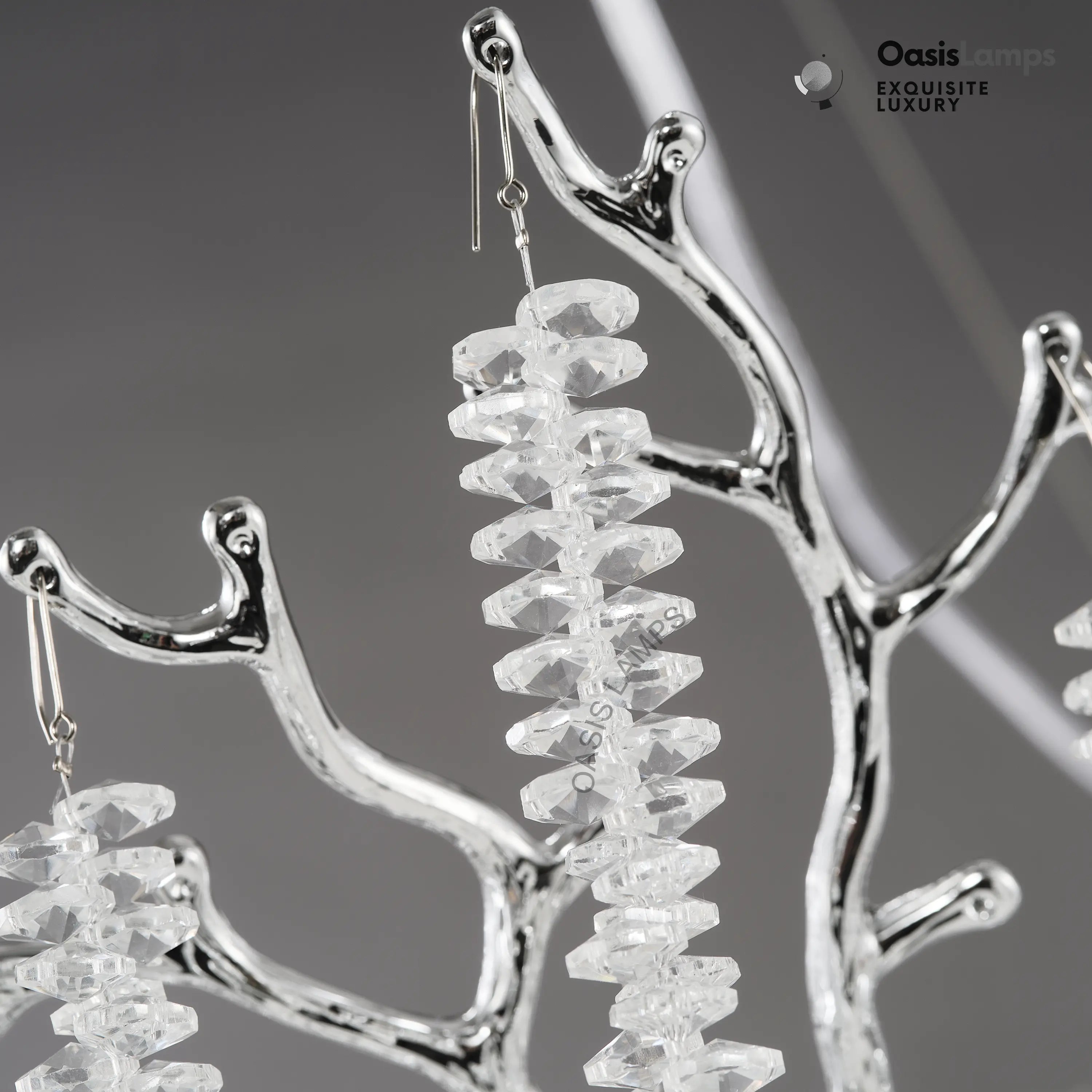 Snow Tree Branch Chandelier 47''D#Color_silver