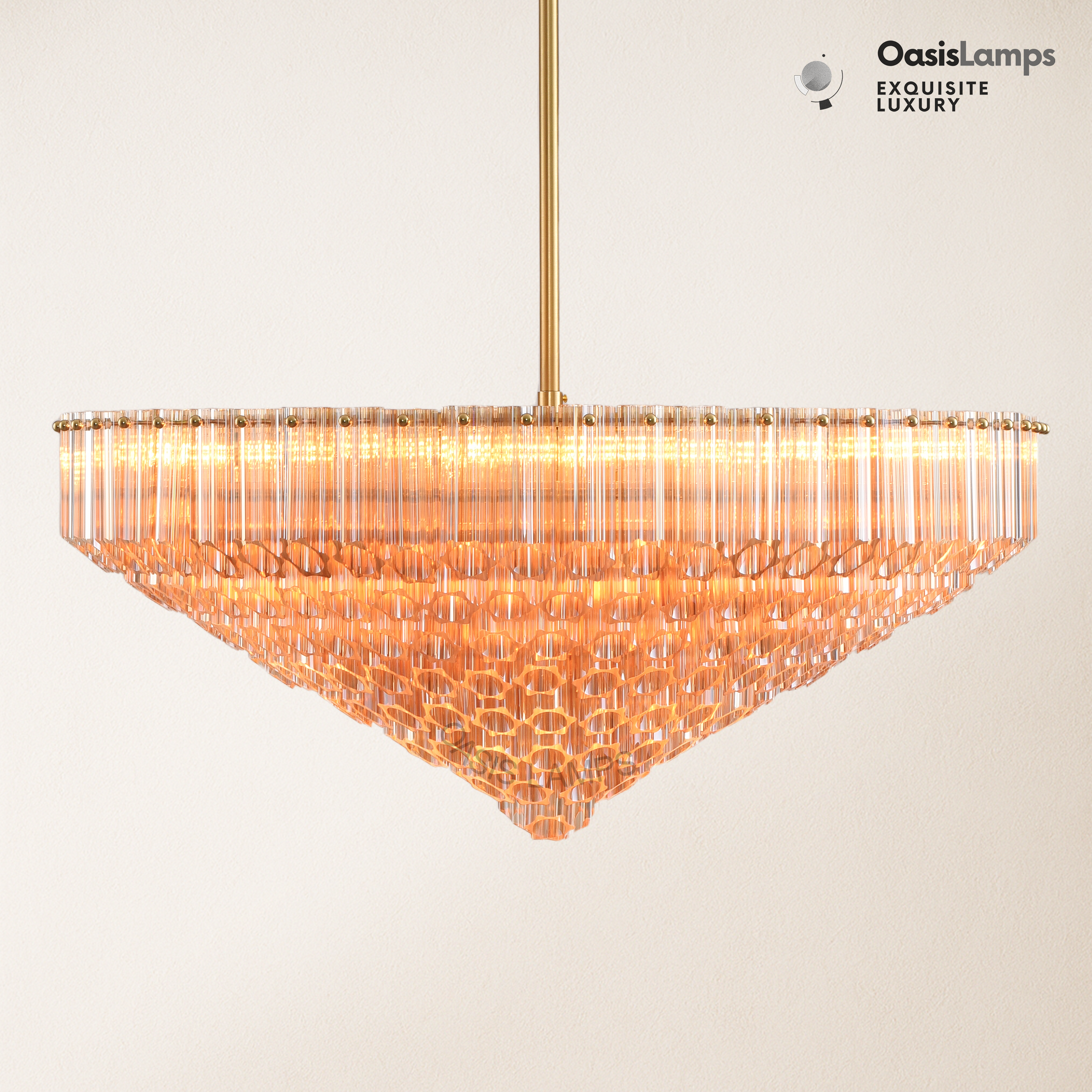 Ethereal Radiance Clear Amber Round Crystal Chandelier 14" 30"D#glass color_amber,size_30in