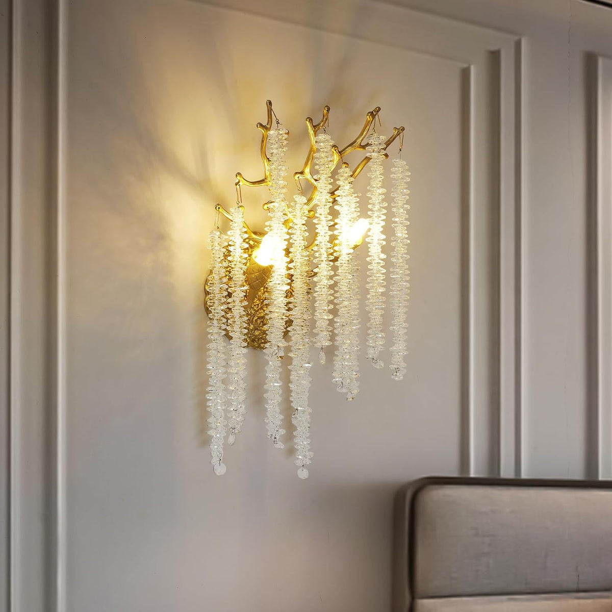 Snow Tree Crystal Gold Wall Sconce for All Rooms 10
