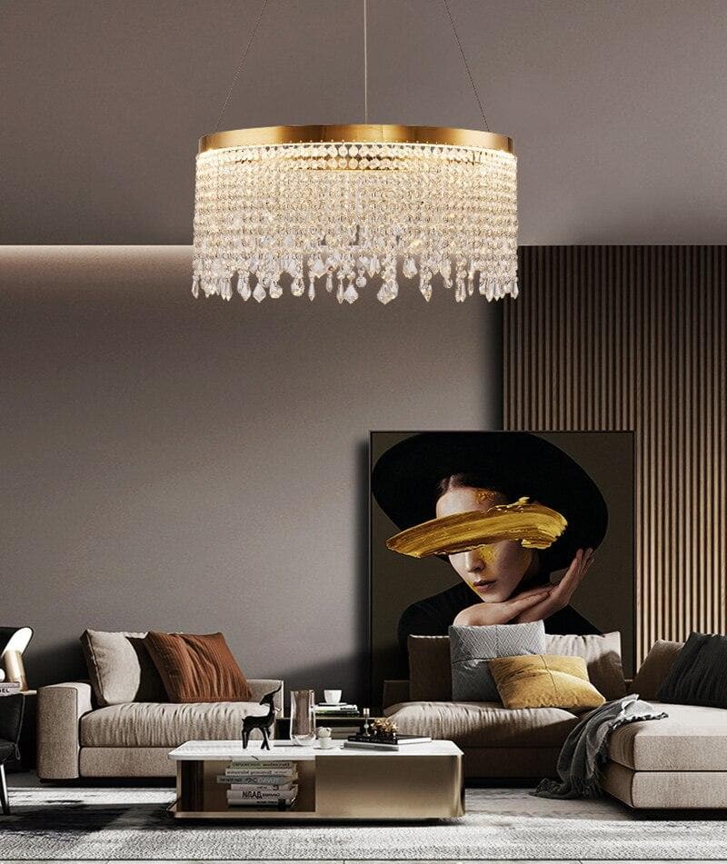 Modern Crystal Tassel Pendant Ring Crystal Chandelier