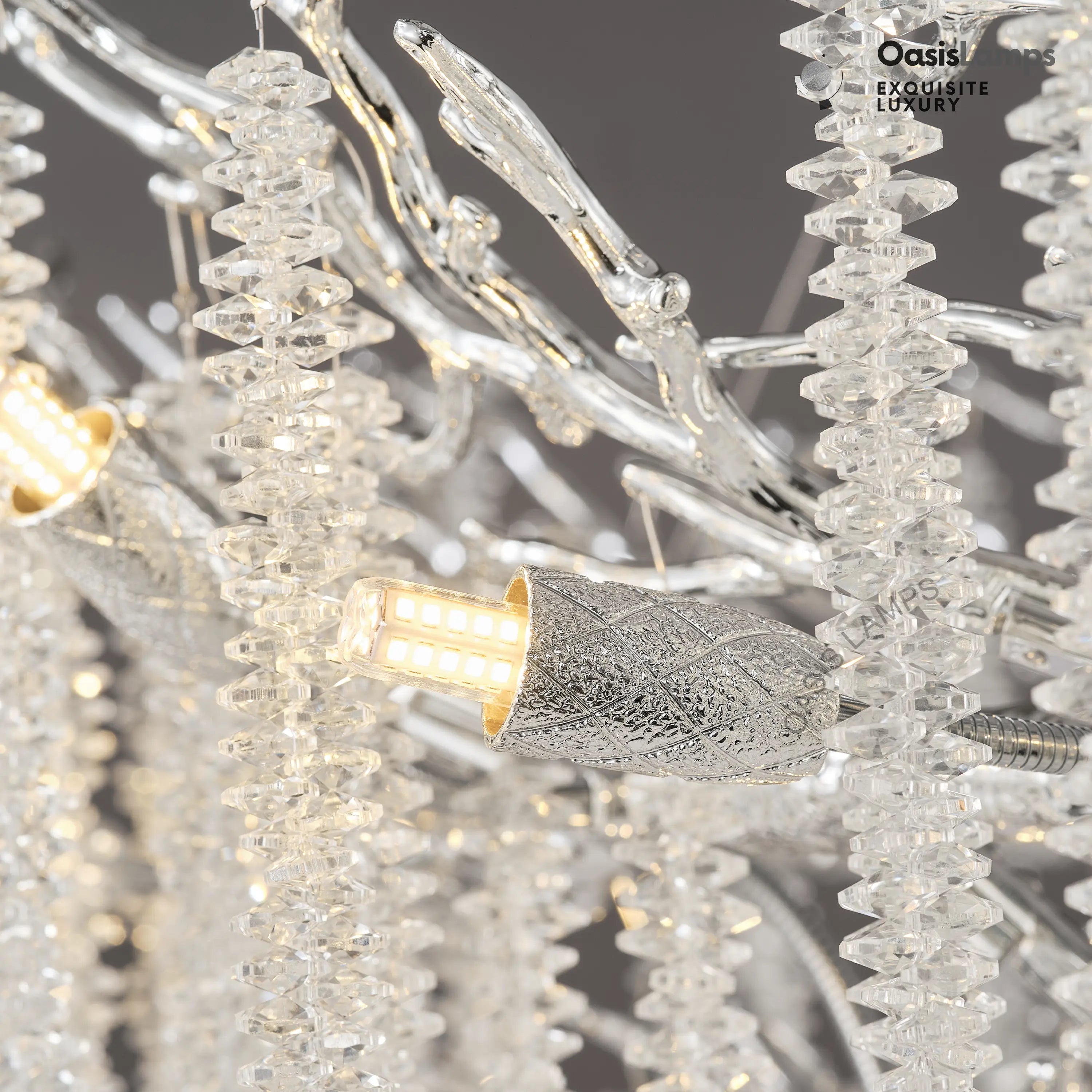 Snow Tree Branch Crystal Chandelier 30" 40"D#color_silver