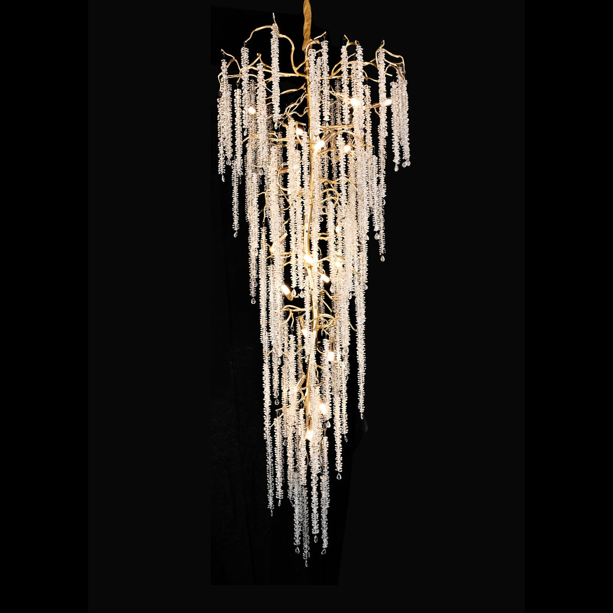 Kathryn Crystal Rainfall Snow Tree Branch Chandelier