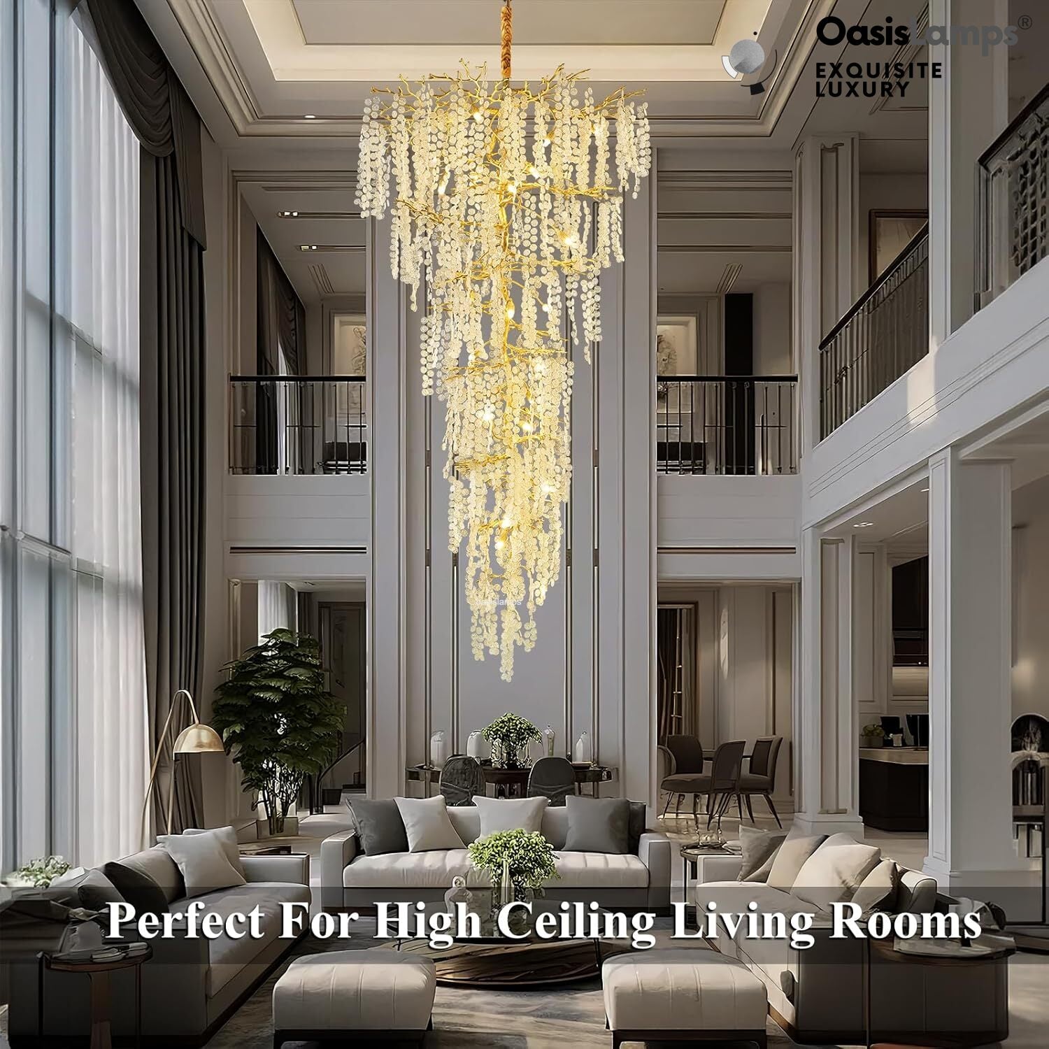 Shiro Noda Crystal Tree Branch Chandelier 95"