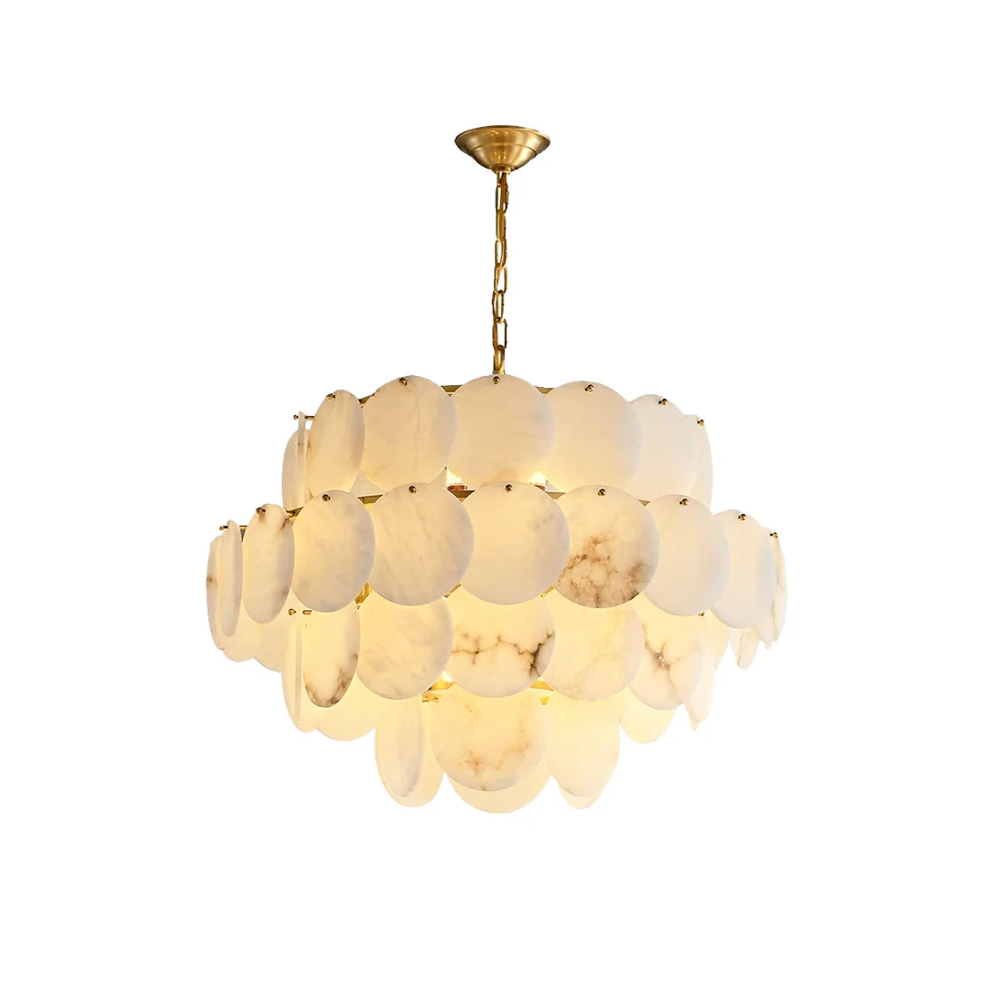 Egwent Alabaster Dish Multi Layer Round Chandelier