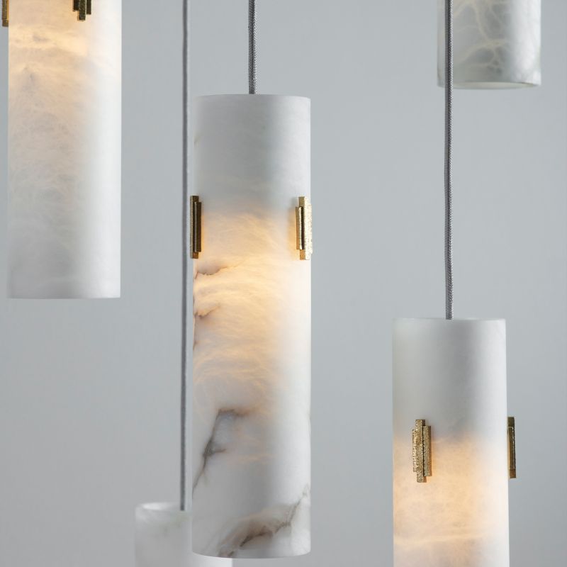 Mont Alabaster Deco 12-Light Cluster Chandelier