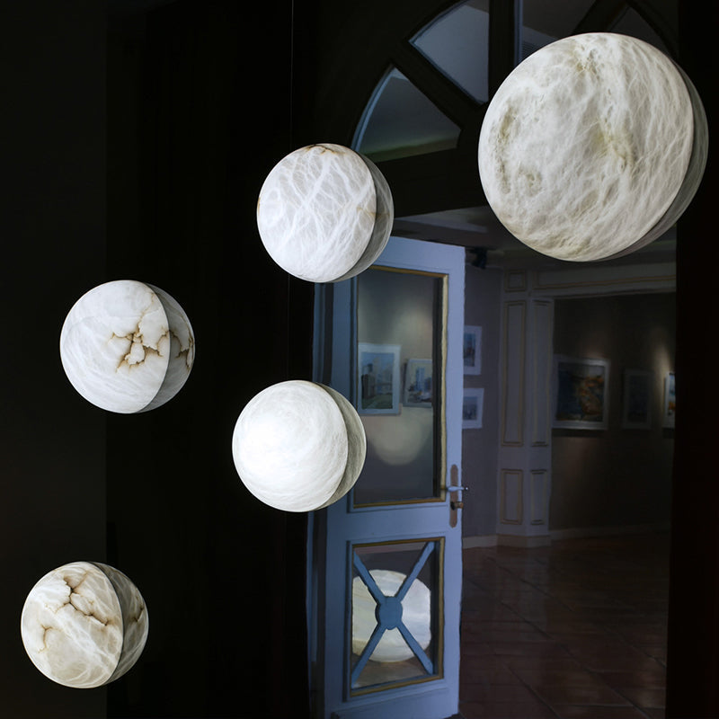 Nami Alabaster Global Dome Art Wall Sconce