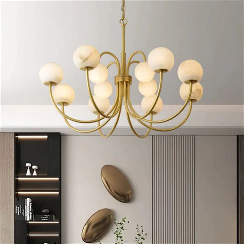 Alabaster Radial Chandelier 30'' 32'' 33'' 38''D