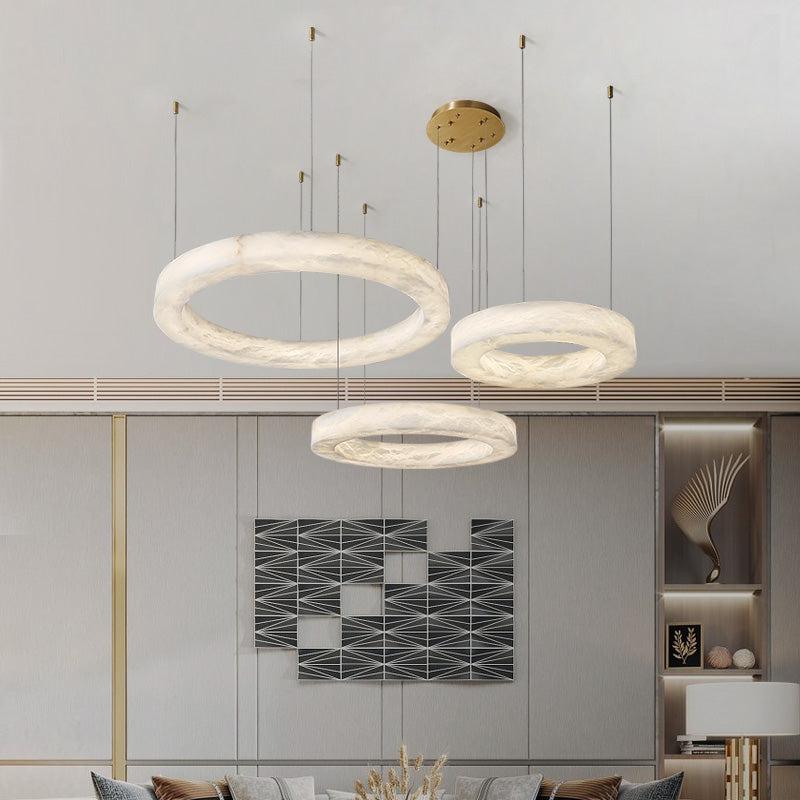 Marika Alabaster Ring Globle Chandelier Light
