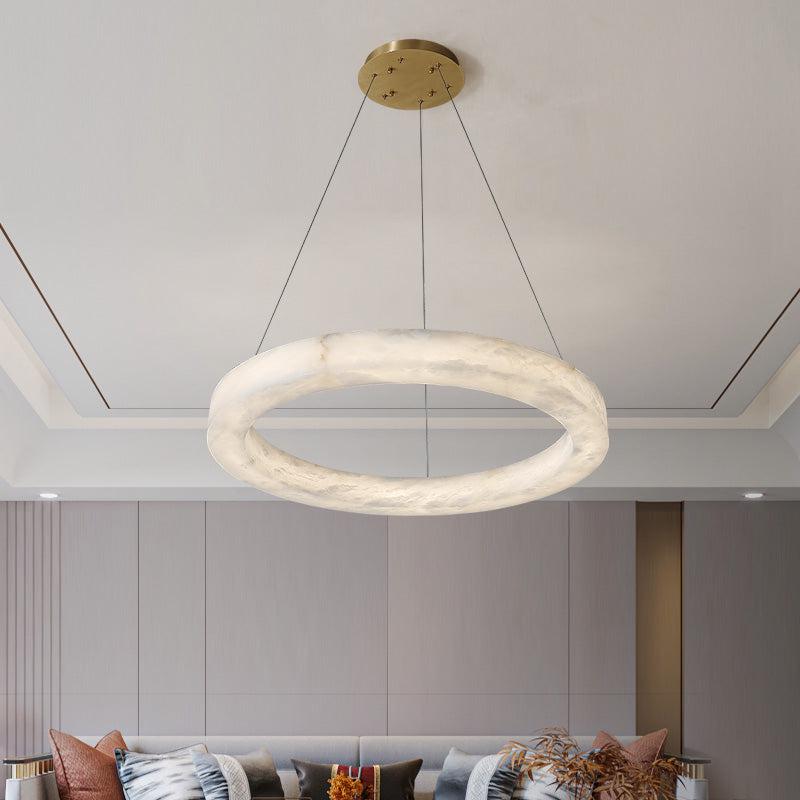 Marika Alabaster Ring Globle Chandelier Light
