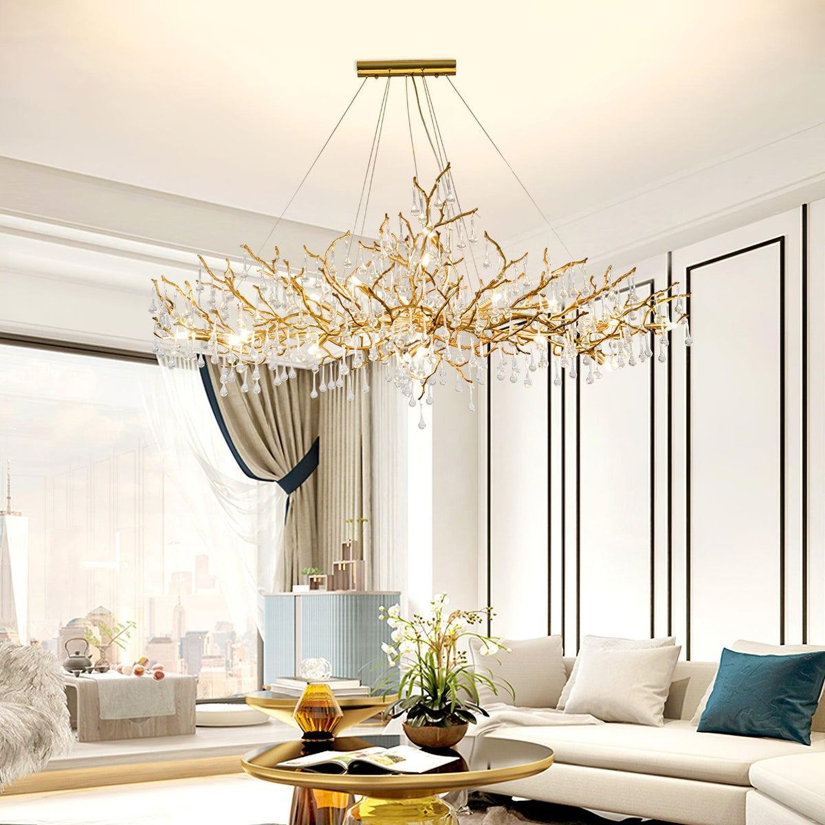 Tree Branch Bijou Crystal Drop Chandelier