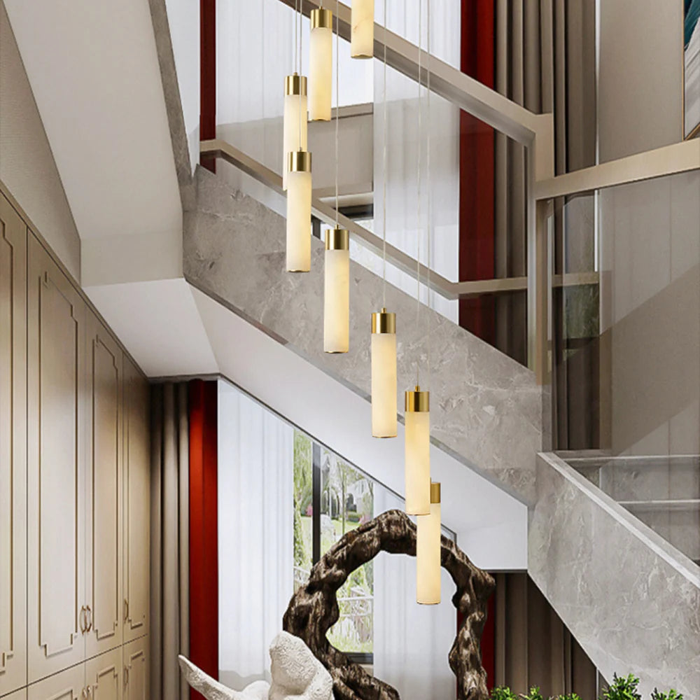 Mont Cylindrical Celestial Alabaster Cascade Chandelier