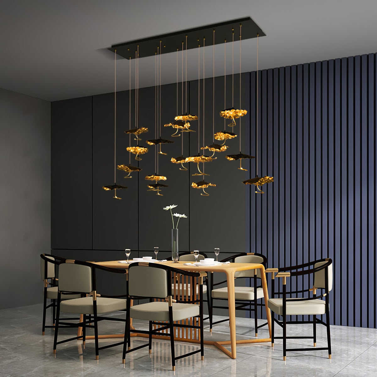 Naniv Brass Shade Aviary Constellation Chandelier