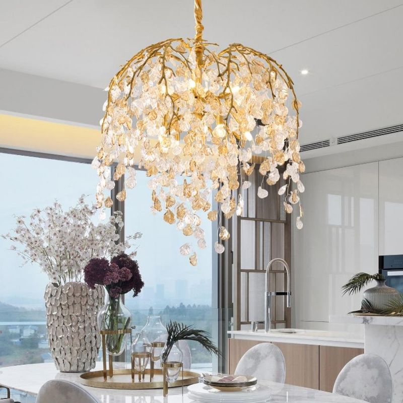 Shiro Glass Leaves Chandelier