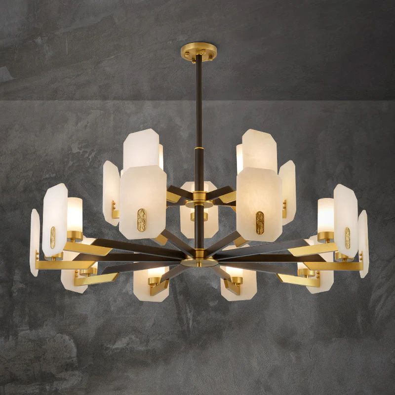 Janina Alabaster Flake Round chandelier