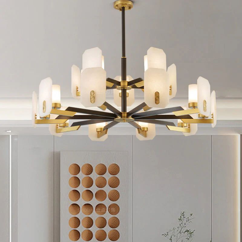 Janina Alabaster Flake Round chandelier