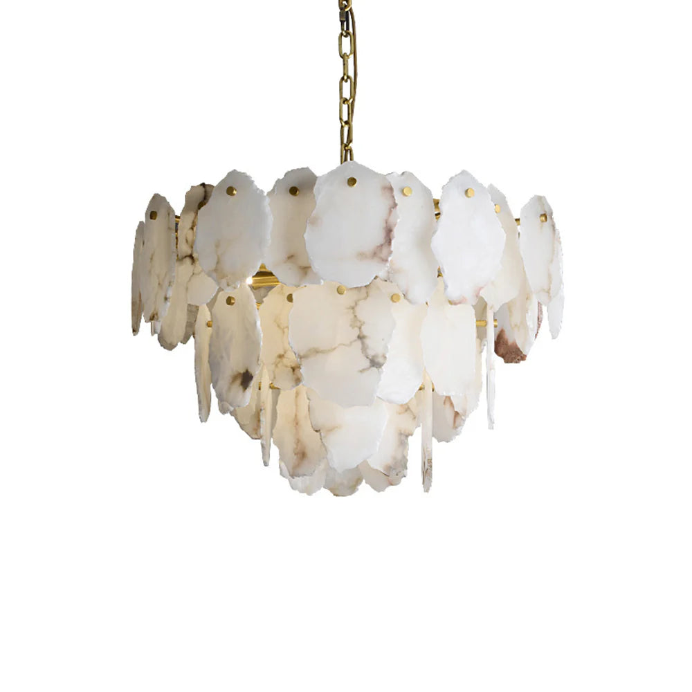 Moira Luxury Alabaster Brass Chandelier