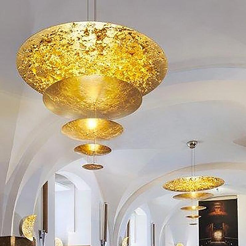 Naniv Brass Shade Machine Chandelier