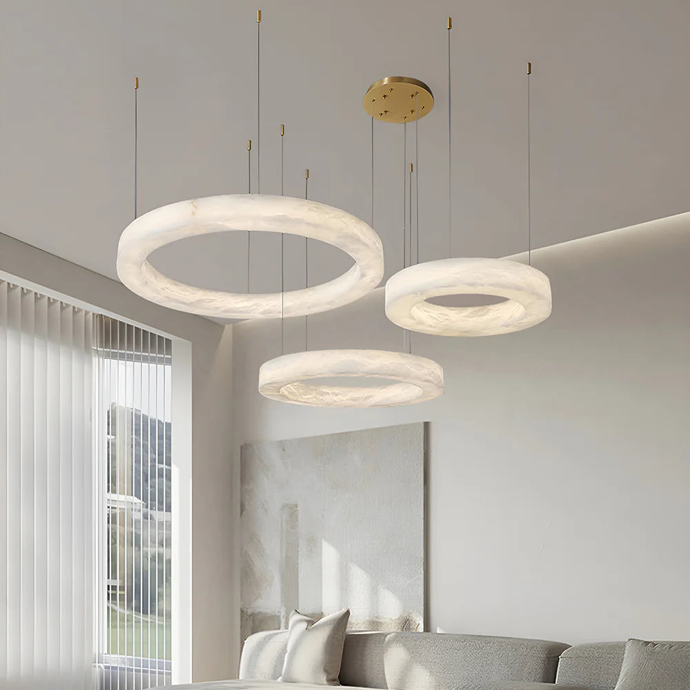 Marika Alabaster Ring Pendant Lamp