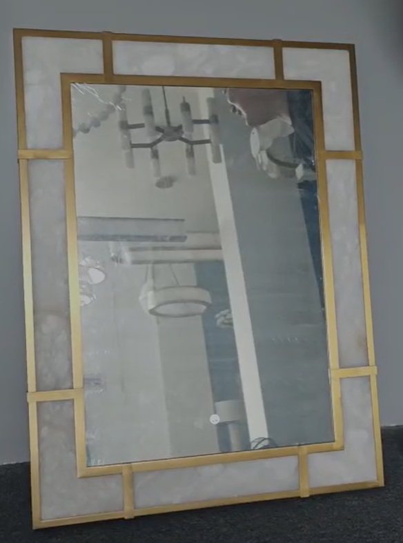 Lighted Veined Alabaster Mirrors-- Glass with touch panel