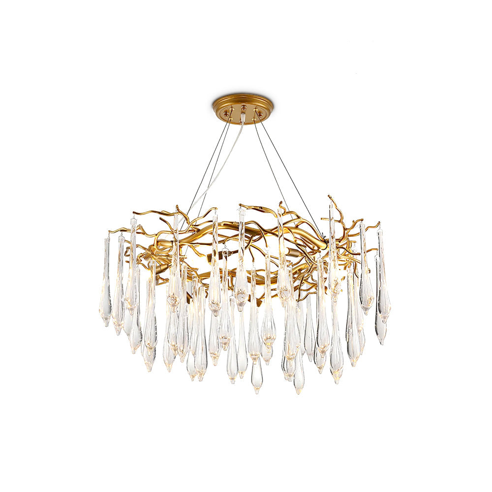 Teardrop Round Crystal Chandelier