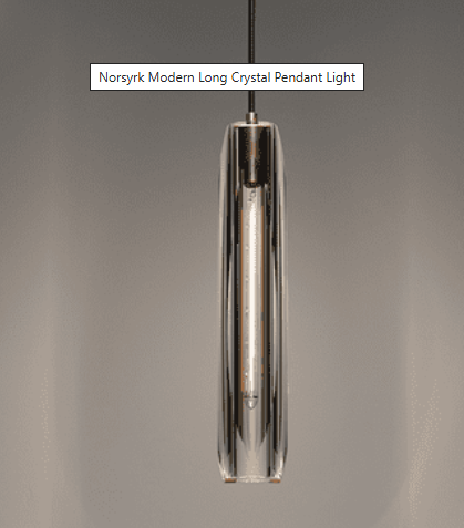 Norsyrk Modern Long Crystal Pendant Light -Smoked Glass