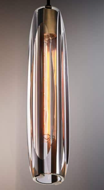 Norsyrk Modern Long Crystal Pendant Light -Smoked Glass