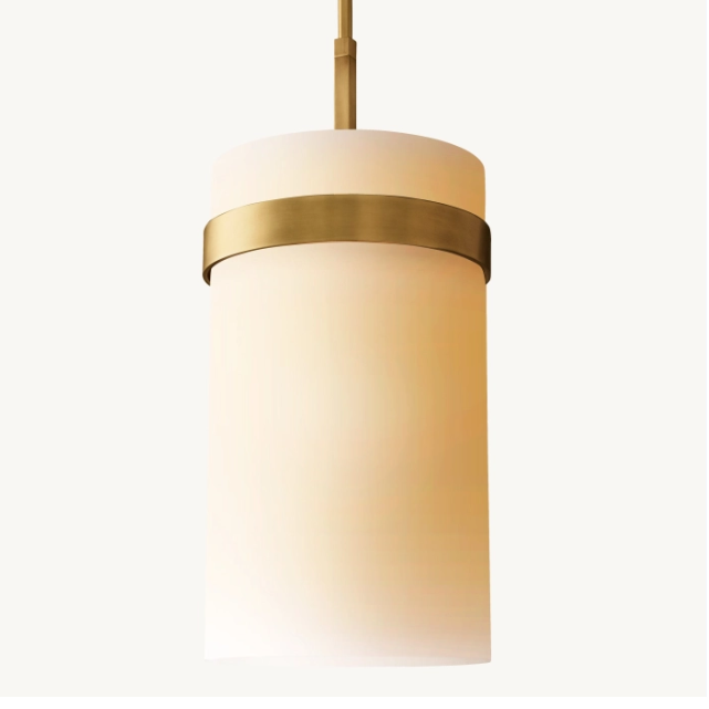 Ravelle Milk Glass Pendant 12"