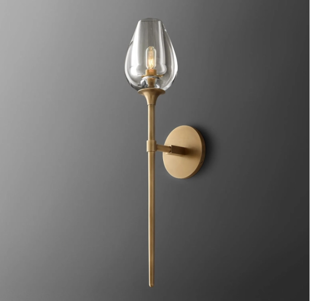 Tulip Grand Sconce- Natural Brass