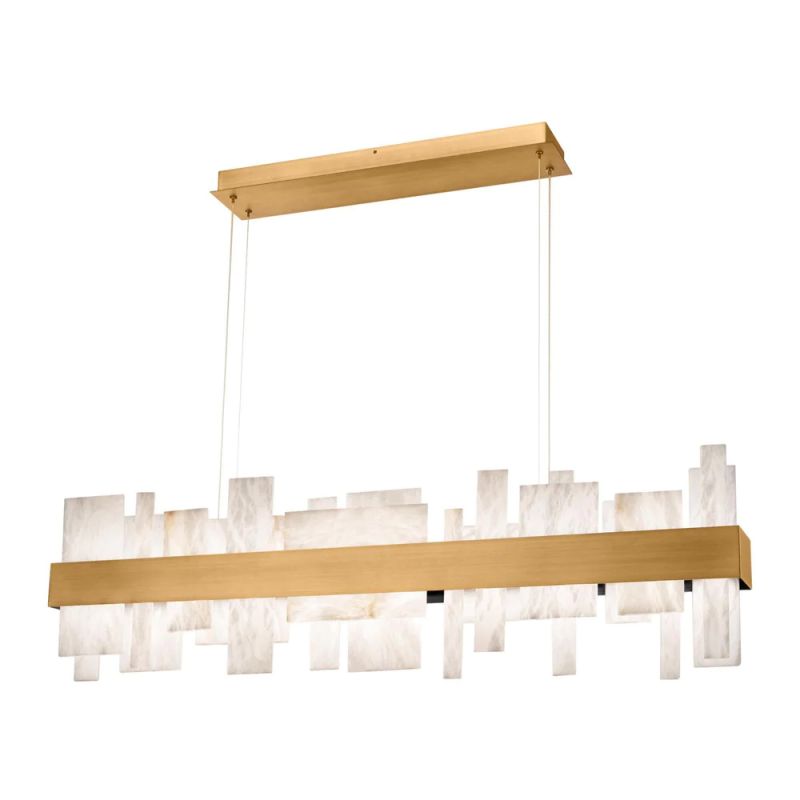 Swang Acropolis 46in LED Linear Alabaster Chandelier