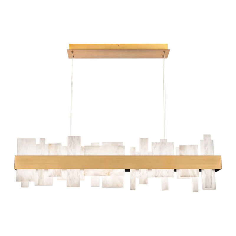 Swang Acropolis 46in LED Linear Alabaster Chandelier